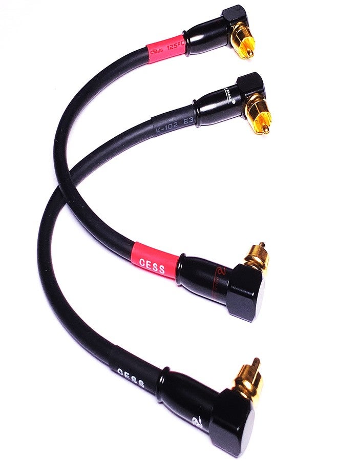CNCESS CESS-137-1f Right Angle RCA Preamp Jumpers Male to Male Patch Cable, 2 Pack (1 Foot) - Image 2